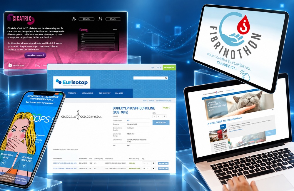 Sites internet, extranets et backoffices pharmaceutiques